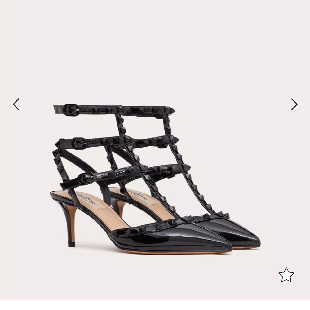 VALENTINO PATENT ROCKSTUD PUMPS WITH MATCHING STRAPS AND STUDS